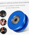 Aluminum Alloy U Groove Bearing Pulley For Cable Systems With Dual Bearings - Quiet, Smooth Roller For Gym Attachments, Heavy Duty Weight Training, High Efficiency, Stable And Durable Pro Grade Build, blue aluminum pulley