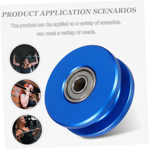 Aluminum Alloy U Groove Bearing Pulley For Cable Systems With Dual Bearings - Quiet, Smooth Roller For Gym Attachments, Heavy Duty Weight Training, High Efficiency, Stable And Durable Pro Grade Build, blue aluminum pulley