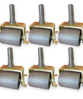 Beefed Up Heavy Duty Steel Bed Frame Casters With Locking Wheels Set Of 6 Replacement Rolling Bed Frame Wheels With Socket Sleeve Inserts For Solid 1400 Lb Capacity shown in a grid layout.