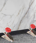 Premium Six Piece Tile Leveling Kit With Heavy Duty Adjustable Lifters For Walls And Floors Quick Height Setup No Sweat Manual Positioning Tools For Weekend DIY Warriors, with stainless steel lifters and red knobs on marble tile.