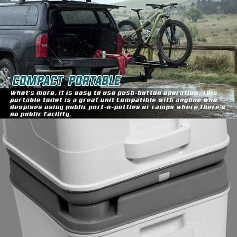Portable Camping Toilet With Splash Free Flush Anti Leak Water Pump Large Capacity Waste Tank Quick And Easy Setup for travel