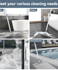 Floor Squeegee With 180 Degree Rotating Head And 52 Inch Extendable Handle cleaning bathroom, kitchen, window, pool areas