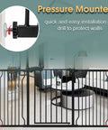 Extra Wide 30 Inch Tall Baby Gate For Doorways And Stairs, Pressure Mounted Black Metal Gate For Pets, No Drilling, Indoor Use