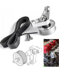 Heavy Duty Aluminum Idler Pulley Kit In Eps Style Adjuster Designed For K Series Honda Civic And Integra K24 Swap With Belt Tensioner No Mods Needed, 74mm pulley with belt and bolts