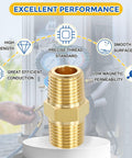 12 Pack Brass Pipe Fittings Set With 6 Pieces 1/8 NPT Male To 1/8 NPT Male Hex Nipples And 6 Pieces 1/8 FNPT To 1/8 FNPT Brass Couplings