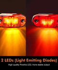 Amber and red LED lights from 20 Pack Two Point Five Inch LED Trailer Lights Kit With Screws Front Rear Side Marker Indicators Amber And Red DC Twelve To Twenty Four Volt Waterproof Universal For RV Camper Truck Van Caravan Boat Beefed Up Visibility