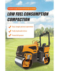 Heavy Duty 800kg Hydraulic Double Drum Vibratory Road Roller Crushes Pavement Repair Jobs With Rock Solid Asphalt Surface Leveling Gear.