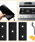 Three Pack Extra Long 32 Inch Stove Burner Covers For Gas Range Half Millimeter Thick Reusable Nonstick Washable Heat Resistant