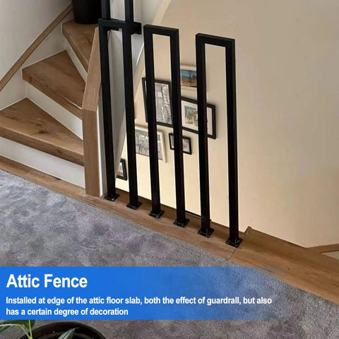 Slick Matte Black U Shaped Stair Handrails Set Of Two Built Tough For Indoor Outdoor Use Industrial Wrought Iron Wall Mount Safety Grab Bar That Just Looks Dang Fine On Your Porch Project installed as attic fencing.