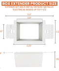 Dimensions of 5 Pack 1 Gang Electrical Box Extenders With 10 Screws Weatherproof Heavy Duty PVC Fully Modular Box Extenders.