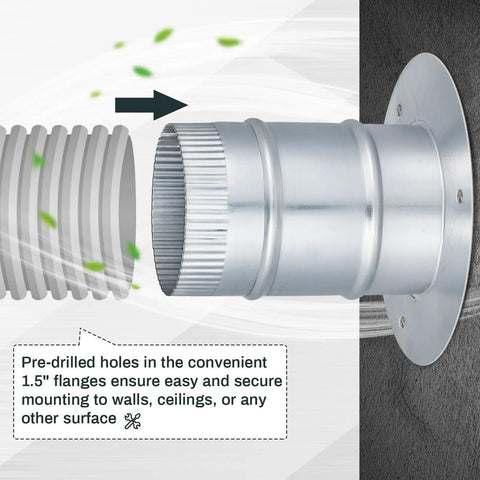 Real Sturdy 4 Inch Duct Connector Flange Galvanized Steel Pipe Collar Cuts Labor In Half With A Snap Tight Seal For Flexible Or Rigid Air Tubes Solid Dryer Exhaust Hvac Rig