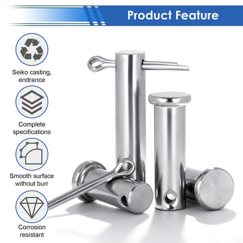 304 Stainless Steel Cotter Pin Set, 304Pcs in 24 Sizes, Heavy Duty Assortment Kit With Durable Plastic Organizer For Hitch Locks
