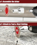 Assembling the arbor with Badass Grade 4 Pack Mini Diamond Saw Blades Set For Granite Marble And Tile Precision Cutting.