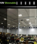 2 Pack LED Linear High Bay Shop Light 210W 27300 Lumens 130 Lm Per Watt 5000K Warehouse Lighting 100 To 277V Dimmable 0 To 10V