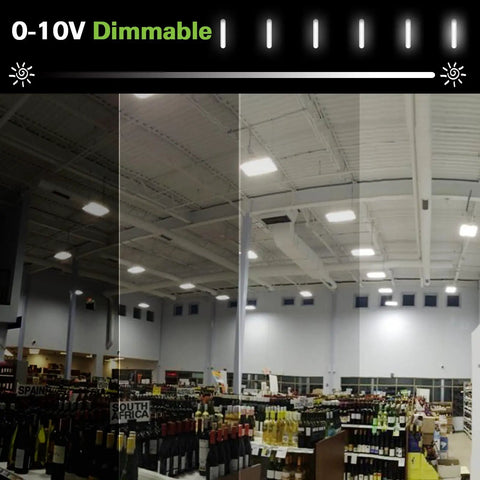 2 Pack LED Linear High Bay Shop Light 210W 27300 Lumens 130 Lm Per Watt 5000K Warehouse Lighting 100 To 277V Dimmable 0 To 10V