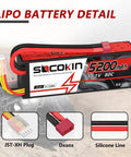 3S 11.1V 5200mAh Lipo Battery With Deans T Connector Beefy Hard Case 80C For RC Cars Trucks Boats Drones FPV Racing