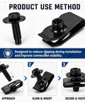 Shop Tough 100 Piece Auto Bolt And U Nut Kit With Pro Grade M6 1.0 Hex Head Screws and U nuts installation instructions.