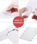 Assembly steps for 6 Tier Acrylic Nail Polish Organizer With No Fuss Easy Install Holds Up To 96 Bottles Space Saving Countertop Rack