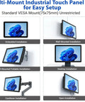 Different installation options for 15.6 Inch Industrial Touchscreen All In One Pc With Win 11 Pro Celeron N5095 8G Ram 128Gb Ssd Fhd Ips Display.