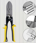 5 Blade Hand Ergonomic Grip Portable Crimping Tool For 24 Gauge Steel To 28 Gauge Stainless Steel Gutter End Cap Duct HVAC Sheet Metal Crimper With Yellow Handle