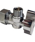 Beefy Brass One Quarter Turn Angle Stop Valve Chrome Plated Heavy Duty One Half In Nominal Five Eighths In OD Compression
