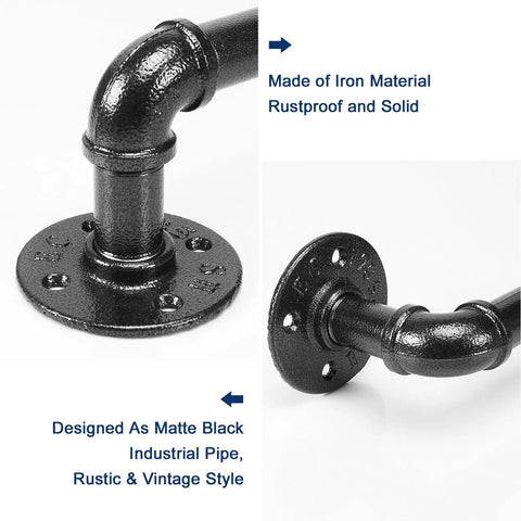 Industrial Pipe Towel Bar Wall Mount For Bathroom Built To Last Heavy Duty Rustic Iron Towel Rack Holder DIY Home Hardware Accessory