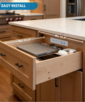 Kitchen drawer with Drawer Outlet Kit With Four USB C PD30W Fast Chargers Plus Two USB A And Two Tamper Resistant Outlets