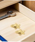 Premium 2pcs Vintage Toggle Latch Set For Boxes. Durable Zinc Alloy Golden Metal Hasp Locks Secure Tool Chest Trunk Gear on wood drawer