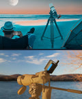 Person using Dope 1.25 Inch WiFi Eyepiece for Telescopes With App Control and USB C 2MP 1080P Guiding Camera near the sea