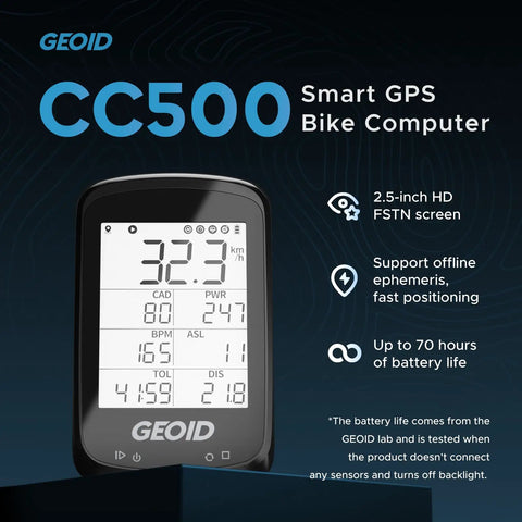 Wireless Bike Computer GPS With ANT Plus Bluetooth, 2.5 Inch Display, IPX6 Waterproof Cycling Computer front view