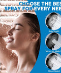Woman enjoying shower under 8 Inch Square Rain Shower Head With Handheld Spray Combo And Adjustable Extension Arm Three Way Flow Regulator