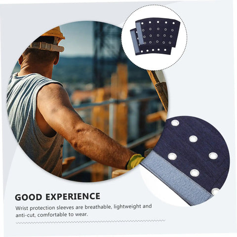 Heavy Duty Cut Resistant Wrist Sleeves For Men And Women Beefy Arm Guards Featuring Snag Free Flex and Abrasion Block Cover perfect for welding, breathable fabric.