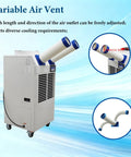 Variable air vent system of Built Tough Industrial Air Conditioner 18700 BTU Portable AC With 14L Tank And Digital Control.