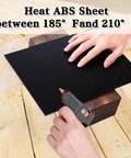 Heating 2 Pack ABS Plastic Sheet 12 By 16 Inch One Quarter Inch Thick Black Rigid Moldable Thermoplastic Board in use