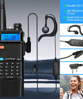Dual Band 8W Ham Radio Handheld With 3800mAh Battery, Long Range Two Way Radio Kit with earpiece and programming cable
