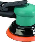 Five Inch Random Orbital Sander With Twelve Thousand RPM Pneumatic Motor Three Thirty Second Inch Orbit Rear Exhaust