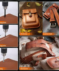 Heavy Duty Leather Hole Puncher Hand Punch Manual Press With Ductile Iron Base Arbor Press used for leather craft projects like briefcases and belts