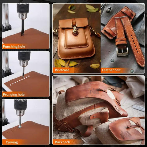 Heavy Duty Leather Hole Puncher Hand Punch Manual Press With Ductile Iron Base Arbor Press used for leather craft projects like briefcases and belts