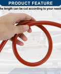 Person holding Red Silicone Vacuum Hose For Automotive High Temperature Vacuum Line 3.3 Ft Long 6mm ID 3mm Wall Thickness