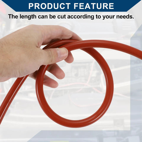Person holding Red Silicone Vacuum Hose For Automotive High Temperature Vacuum Line 3.3 Ft Long 6mm ID 3mm Wall Thickness