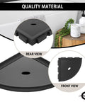 10 Inch Corner Shower Shelf With Lugged Mount For Quick Install In New Construction Built For Tiled Walls Shower Organizer Corner Caddy Soap Dish Bathroom Storage In Graphite Black, showing rear and front design details