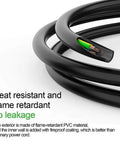 Roland Fantom Series Heavy Duty Power Cord, black PVC material, inner fireproof coating, close-up of cable cross-section.