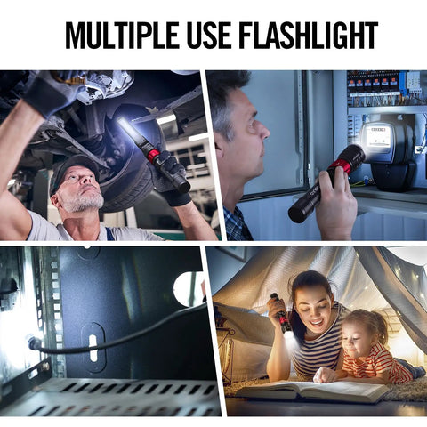 3-In-1 LED Work Light With Magnetic Base, Flexible Gooseneck in use for car repair, electrical work, and reading
