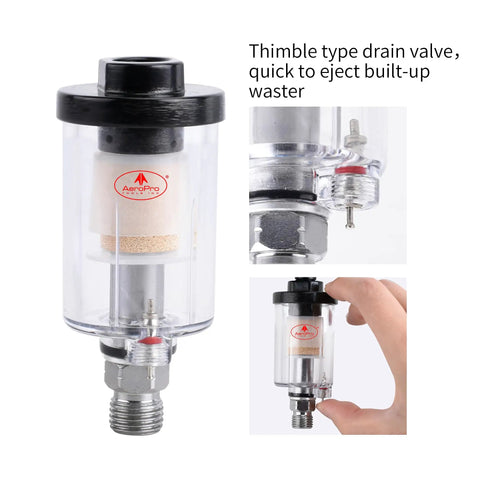 Heavy Duty Water Oil Separator For Pneumatic Paint Sprayers And Air Compressors Kicks Out Moisture And Slippery Crud Fast Easy Bottom Release Valve
