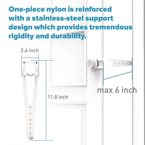 Adjustable Cat Door Latch With Stabilizer Blocks Sneaky Pups Or Jumping Kids From Litter Boxes, 11.8 inch nylon design.