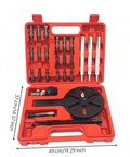 Universal Three Arm Bearing Puller Kit With Hard Case For Vehicle Wheel Hub Axle Removal Sweet Gear For Pros Storing Parts Safe As You Fix Cars Or Trucks And Slash Costs At Shady Shops Keep Your Ride Smooth Till Next Tune Up Hits Peak Value. red plastic case, 49 x 37 cm, with metal puller arms