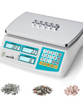 Heavy Duty Digital Counting Scale Delivers Point One Gram Precision Alongside Thirty Three Pound Capacity showing parts counting.