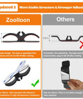 Comparison of Six Piece Appliance Cord Organizer Kit, highlighting separate base design and stronger 3M adhesive.