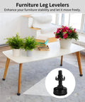 Living room table with Twenty Pack Adjustable Furniture Leg Levelers With Felt Pads And T Nuts, Three Eighths Inch By Sixteen TPI Threaded Feet.