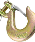 Three Eighths Inch Clevis Slip Hook With Latch Grade 70 Forged Steel 18,000 Lbs Capacity Heavy Duty Chain Hook For Towing Rigging And Industrial Use Spring Loaded Safety Latch For Quick Secure Attachments